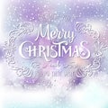 Christmas And New Year Typographical on shiny Xmas background with snowflakes, light, stars. Vector Illustration. Xmas Royalty Free Stock Photo