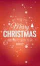 Christmas And New Year Typographical on shiny Xmas background wi