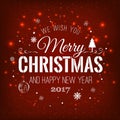 Christmas And New Year Typographical on shiny Xmas background wi Royalty Free Stock Photo