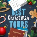 Christmas and New Year, vacations travel, tours