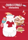 Christmas and New Year Vector greeting card.