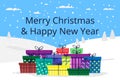 Christmas and New Year vector illustration Royalty Free Stock Photo