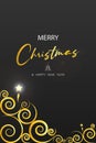 Christmas New Year vintage deer gold card set Royalty Free Stock Photo
