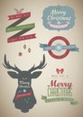 Christmas & New Year Vintage Set Royalty Free Stock Photo