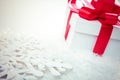 Christmas and New Years Day , red gift box white background Royalty Free Stock Photo