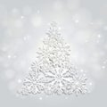 Christmas and New Years silver background with Tree