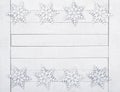 Christmas or New Years Snowflake Borders on White Wood Boards Background with copy space in the middle. It`s horizontal but will