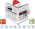 Christmas newspaper cartoon Royalty Free Stock Photo