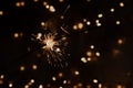 Christmas and newyear party sparkler on black Royalty Free Stock Photo