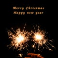 Christmas and newyear party sparkler on black Royalty Free Stock Photo