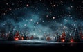 Christmas night landscape. Christmas atmosphere. Royalty Free Stock Photo