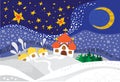 Christmas Night Landscape Royalty Free Stock Photo