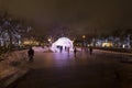 Christmas night Moscow-- The light tunnel on Tverskoy Boulevard, Russia Royalty Free Stock Photo