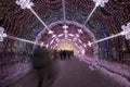 Christmas night Moscow-- The light tunnel on Tverskoy Boulevard, Russia Royalty Free Stock Photo