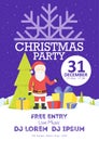 Christmas night party poster or flyer illustration. Merry christmas design template background Royalty Free Stock Photo