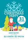 Christmas night party poster or flyer illustration. Merry christmas design template background Royalty Free Stock Photo