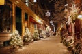 Christmas night in Quebec City Royalty Free Stock Photo