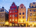 Christmas in night Stockholm. Sweden Royalty Free Stock Photo