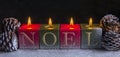 Christmas Noel Candles Royalty Free Stock Photo
