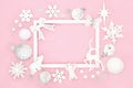 Christmas North Pole Background Border Decorations Royalty Free Stock Photo