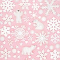 Christmas North Pole Background with Tree Bauble Decorations