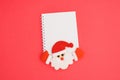 Christmas notebook wire binding blank template design idea. Sant