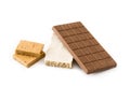 Christmas nougat isolated on white background. Typical Spanish. Royalty Free Stock Photo