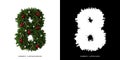 Christmas number 8. Christmas typography.