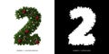 Christmas number 2. Christmas typography. Royalty Free Stock Photo