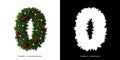 Christmas number 0. Christmas typography. Royalty Free Stock Photo