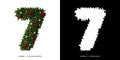 Christmas number 7. Christmas typography. Royalty Free Stock Photo