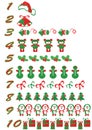 Christmas numbers set Royalty Free Stock Photo