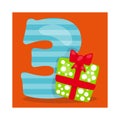 Christmas Numbers 3 03 Royalty Free Stock Photo