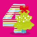 Christmas Numbers 4 04 Royalty Free Stock Photo