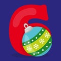 Christmas Numbers 6 06 Royalty Free Stock Photo