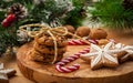 Christmas nut and chocolate cookies Royalty Free Stock Photo