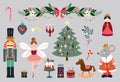 Christmas Nutcracker elements, winter design