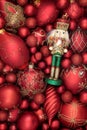 Christmas Nutcracker Soldier And Red Bauble Decorations