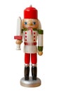 Christmas nutcracker toy soldier traditional figurine, Isolated on white background Royalty Free Stock Photo