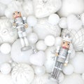 Christmas Nutcracker White Bauble Background