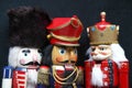 Christmas nutcrackers on black Royalty Free Stock Photo