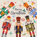 Christmas Nutcrackers Vector Illustration on Light Background Royalty Free Stock Photo