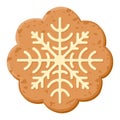 Christmas oatmeal cookie icon, sweet holiday dessert