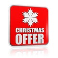 Christmas offer red banner with snowflake symbol