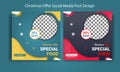 Christmas Offer Social Media Post Design. Food menu Web Banner Template. Digital marketing Online Poster layout design. Restaurant Royalty Free Stock Photo