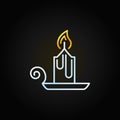 Christmas old fashioned candle line vector icon