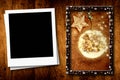 Christmas with one empty photo frame Royalty Free Stock Photo