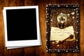 Christmas with one empty photo frame Royalty Free Stock Photo