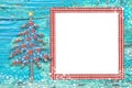 Christmas one photo frame kinder card Royalty Free Stock Photo