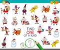 Christmas one picture of a kind cartoon game Royalty Free Stock Photo